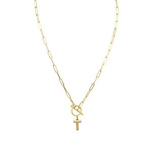 Plunder Toggle Loop Closure and Monogram Letter T Pendant Chain Necklace